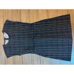 Zara Womens Black White Windowpane Check Tweed Mini Dress Sleeveless Size M